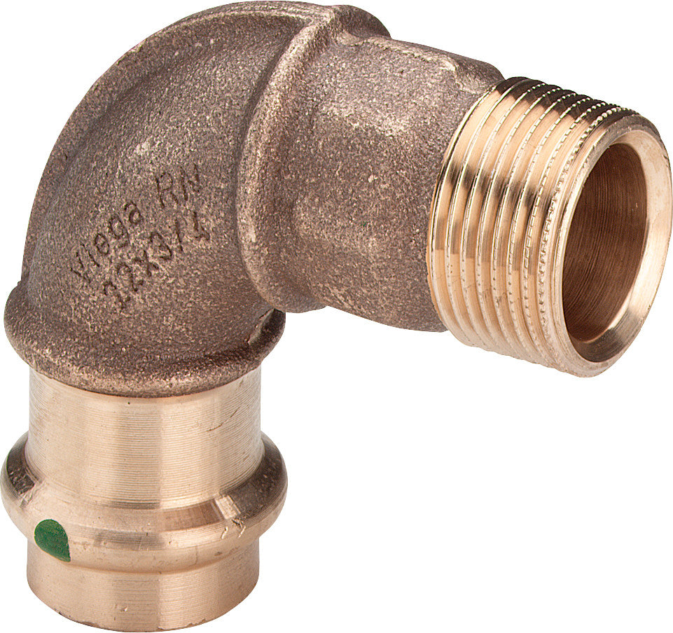 VIEGA Viega Bogen 90 Grad mit SC Sanpress 2214 in 28mm x R1 Siliziumbronze – 118 730