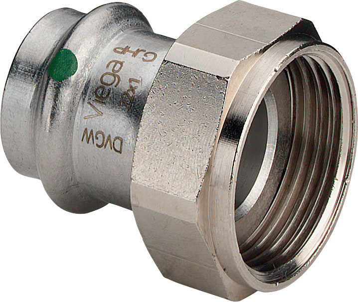 VIEGA Viega Verschraubung mit SC Sanpress Inox 2363 in 22mm x G1 Edelstahl – 437 626