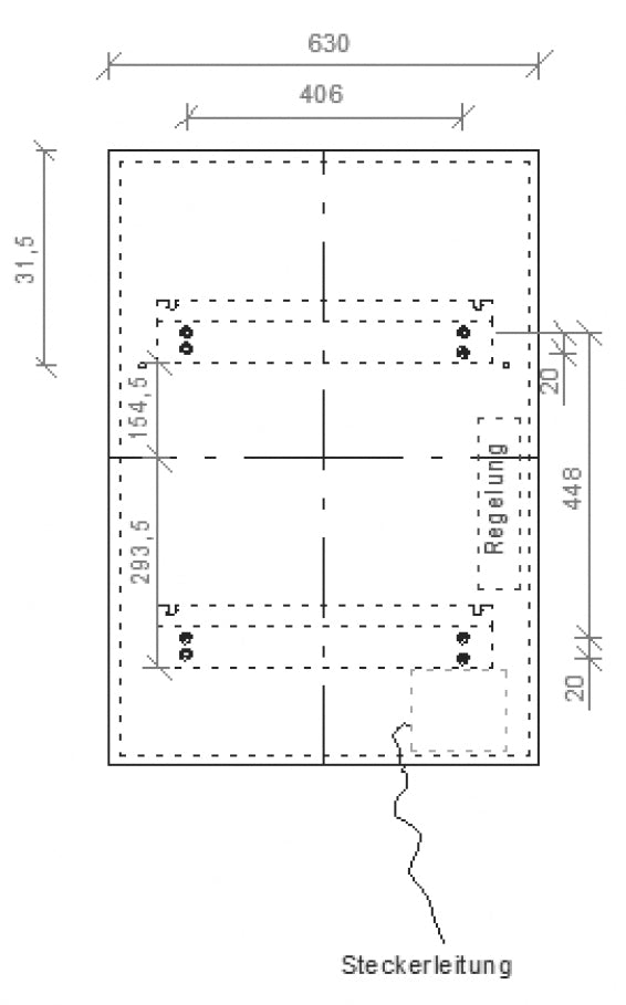 Alva Informa IR-Heizgerät Stahlblech 124,5x62x5,2cm, 500W, m. Handtuch.,Weiß - AQBHIN125HW.1