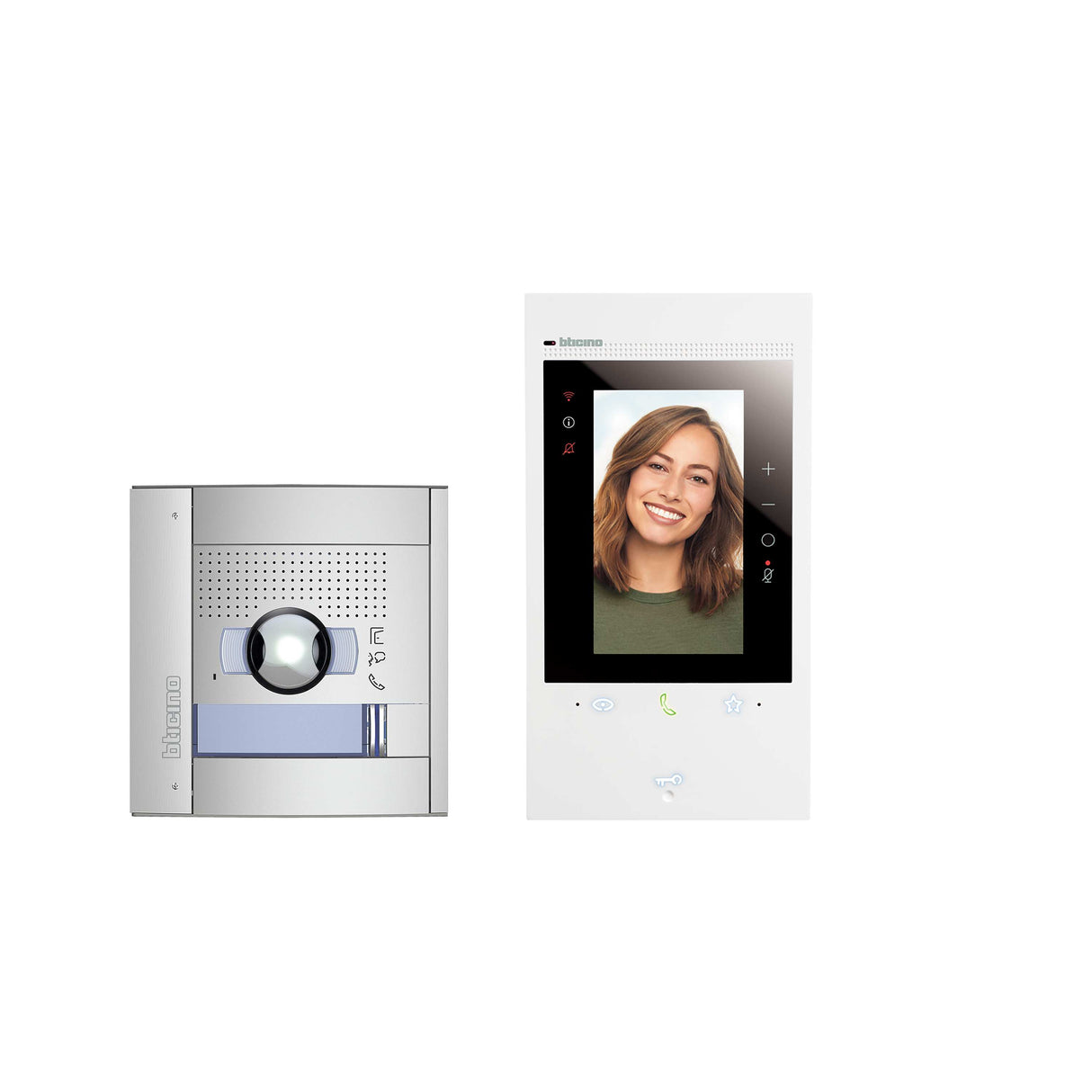 BTICINO Flex'ONE Video-Set mit Türstation SFERA (1 und 2 Ruftasten) + CLASSE 300EOS – 363518
