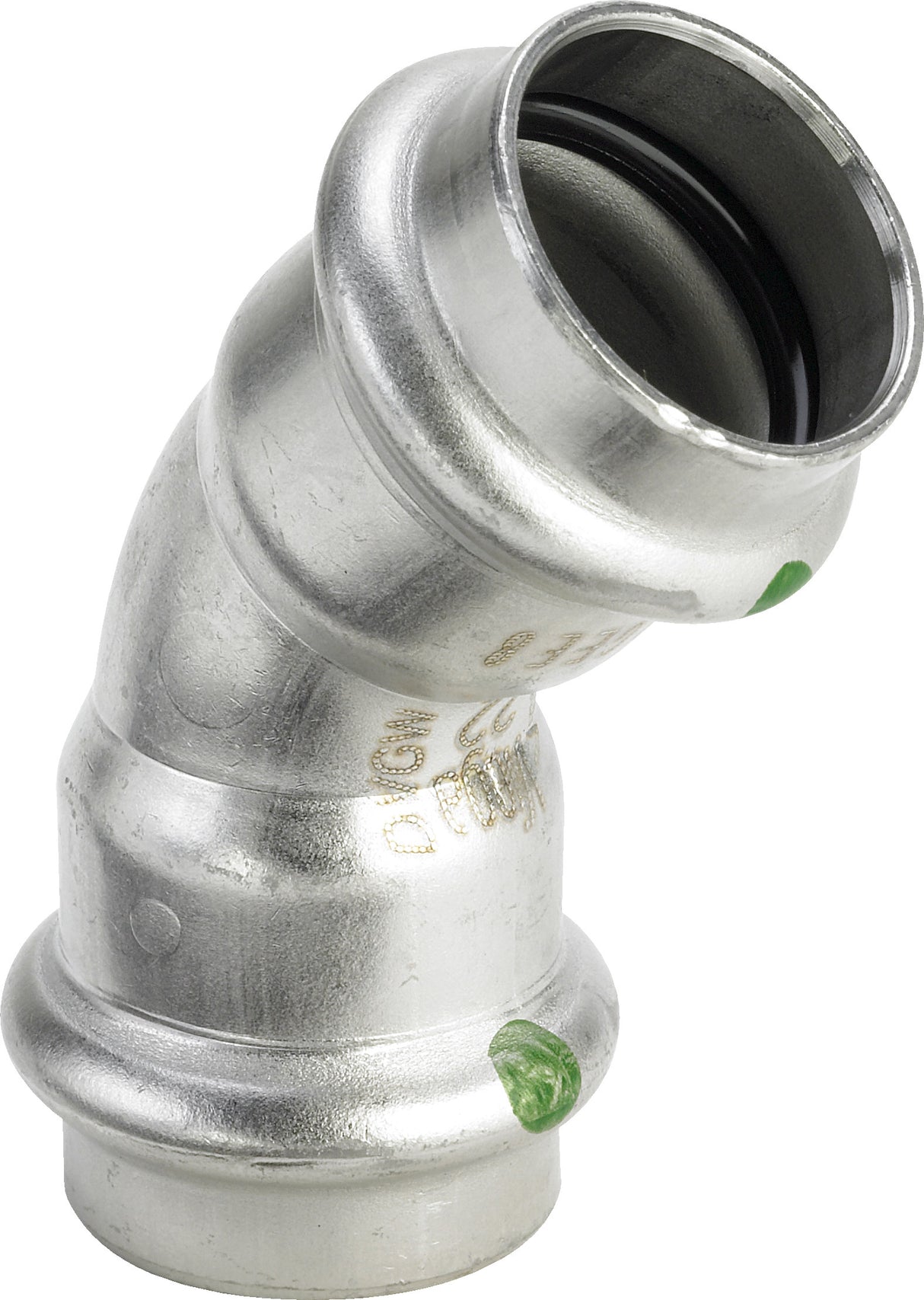 VIEGA Viega Bogen 45 Grad mit SC Sanpress Inox 2326 in 42mm Edelstahl – 435 363