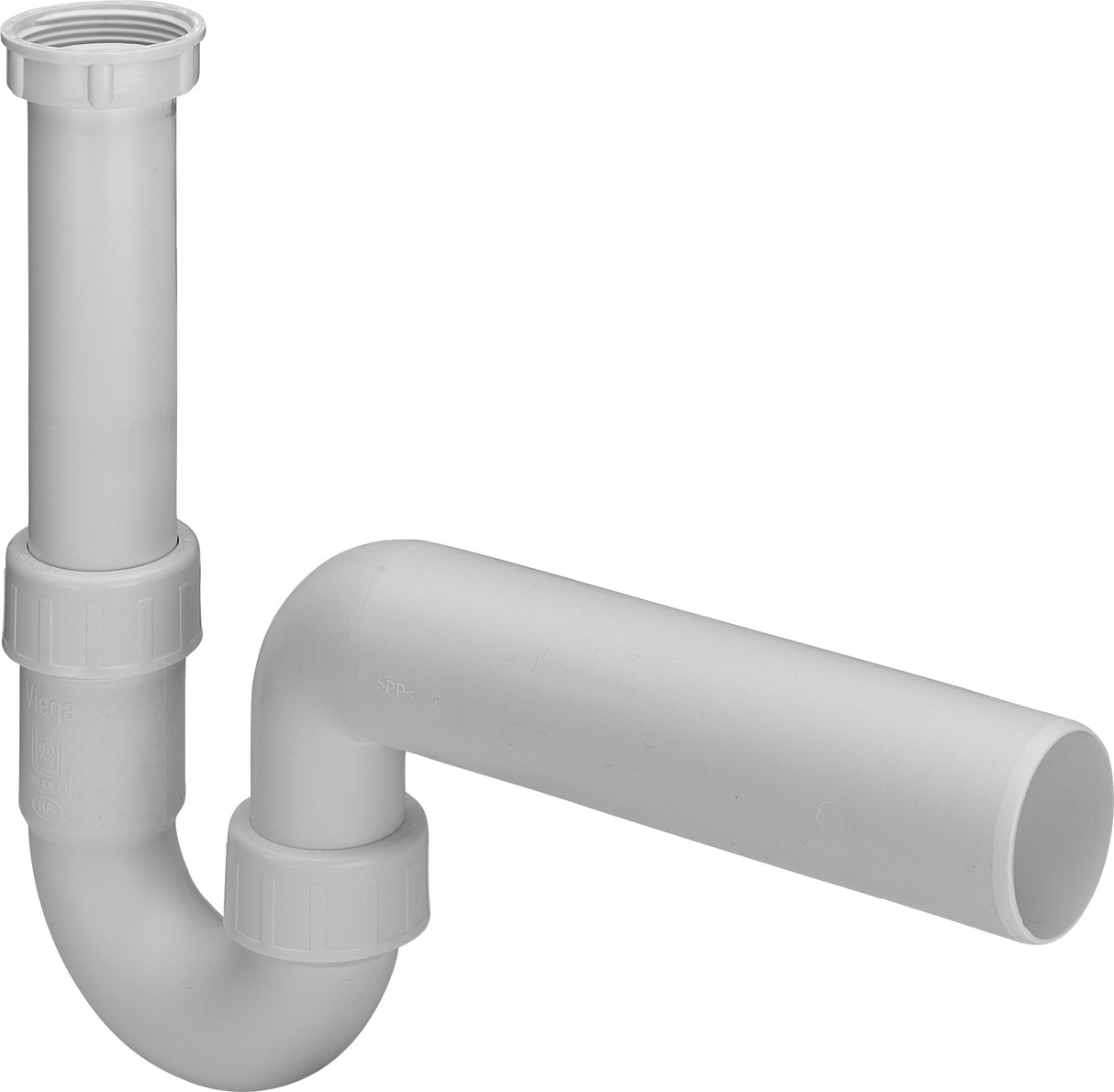 ALVA Siphon DN50x6/4" für Spüle, Kunststoff, weiß