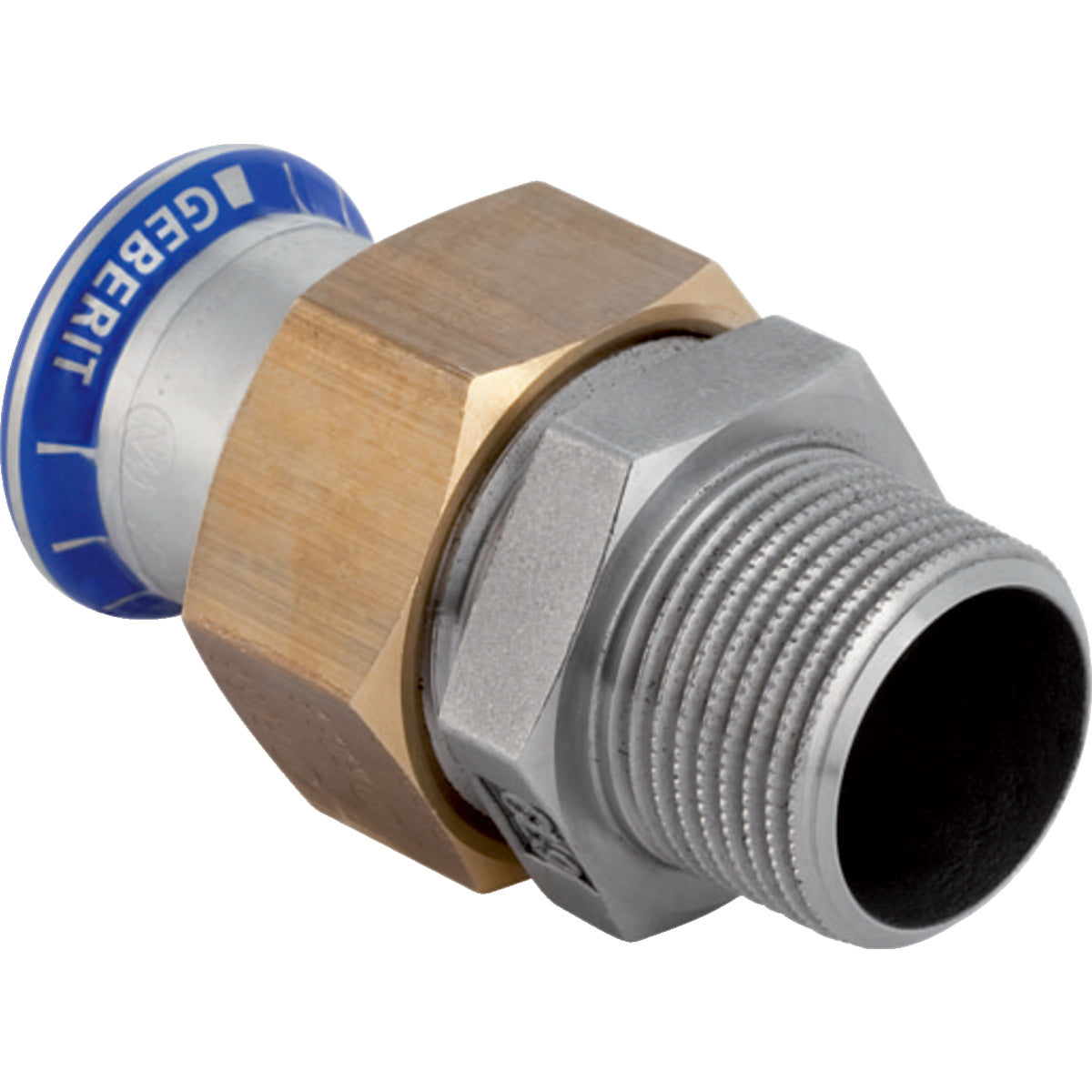 GEBERIT GE Mapress ES Uebergangsverschraubung mit UeWM aus Messing d54mm x R2 – 35340
