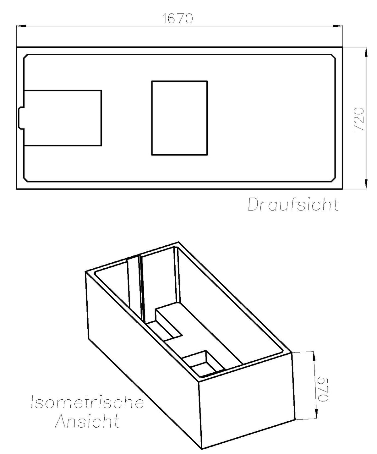 Alva Idea Träger für Wanne Körperform AQBWIDK170, 170x75cm - AQTRIDK170.1