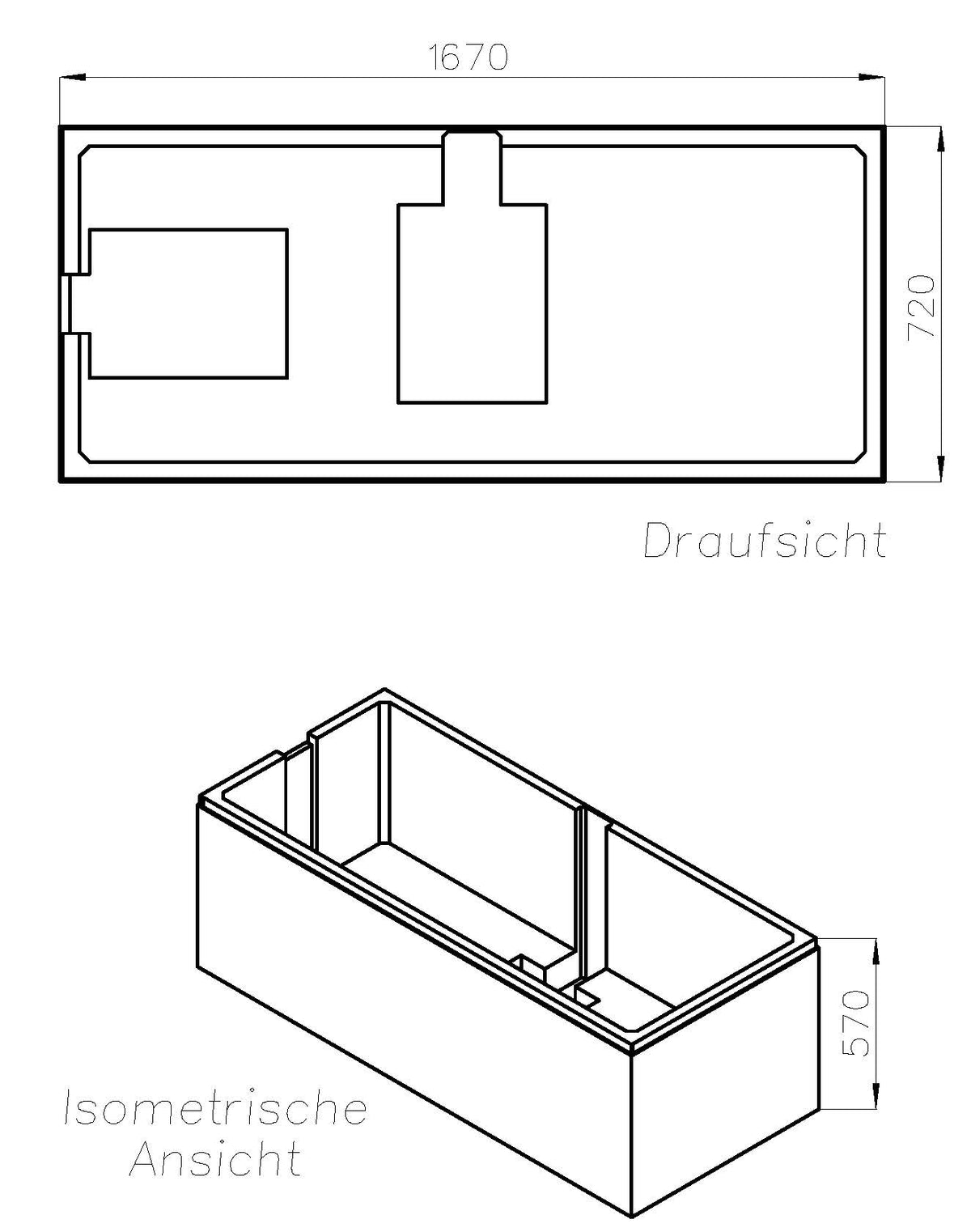 Alva Idea Träger für Wanne Duo AQBWIDDUOP170, 170x75cm - AQTRIDDUO170P1