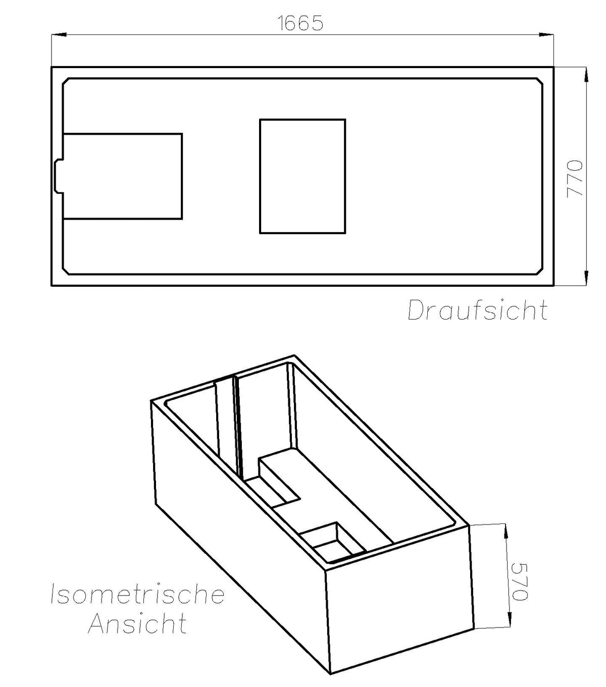 Alva Una Träger für Wanne Combi AQCOM170, 170x80cm - AQTRCOM170.1