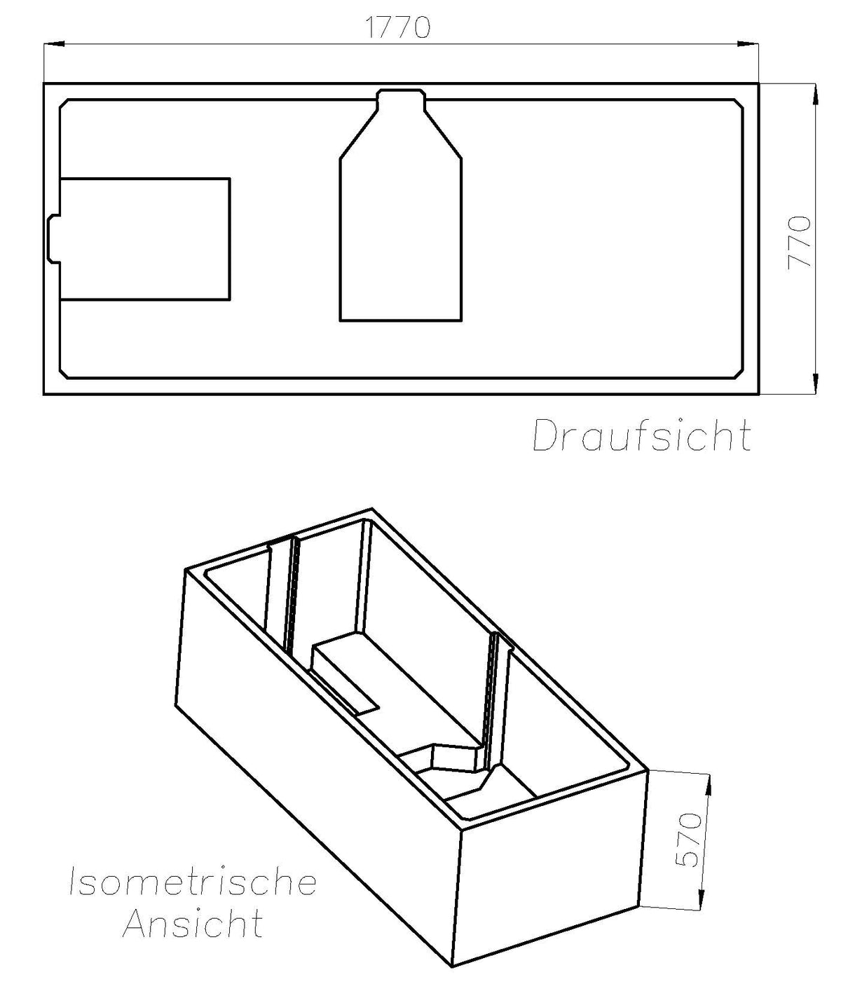 Alva Una Träger für Wanne Duo AQDUO180, 180x80cm - AQTRUNDUO180