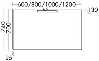 Alva Forta 2.0 Spiegel 100x70cm mit LED-Aufsatzleuchte 5W - AQBMFOLS23