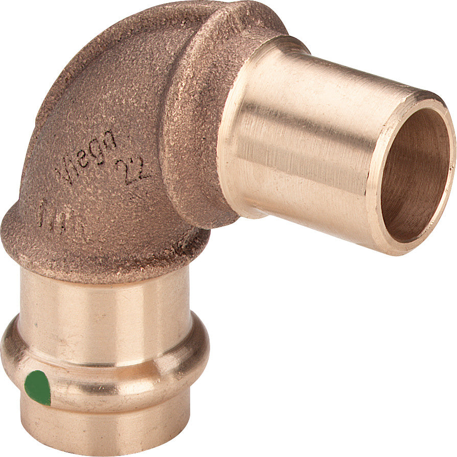 VIEGA Viega Bogen 90 Grad mit SC Sanpress 2216.1 in 22mm Rotguss – 108 120