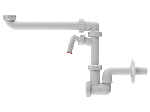 HUTTERER & LECHNER HL137N-WM/30 WT-Raumsparsiphon DN32x5/4" mit WG-Anschluss – HL137N-WM/30