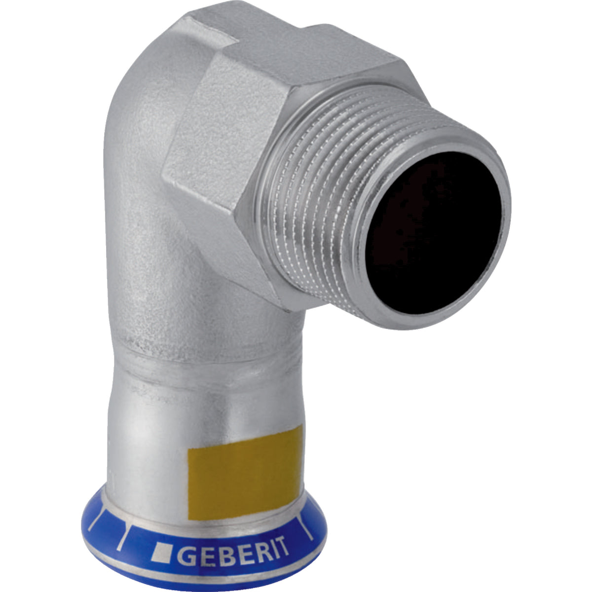 GEBERIT GE Mapress Edelstahl Gas Uebergangswink. 90 Gr. d22mm x R3/4 – 34151