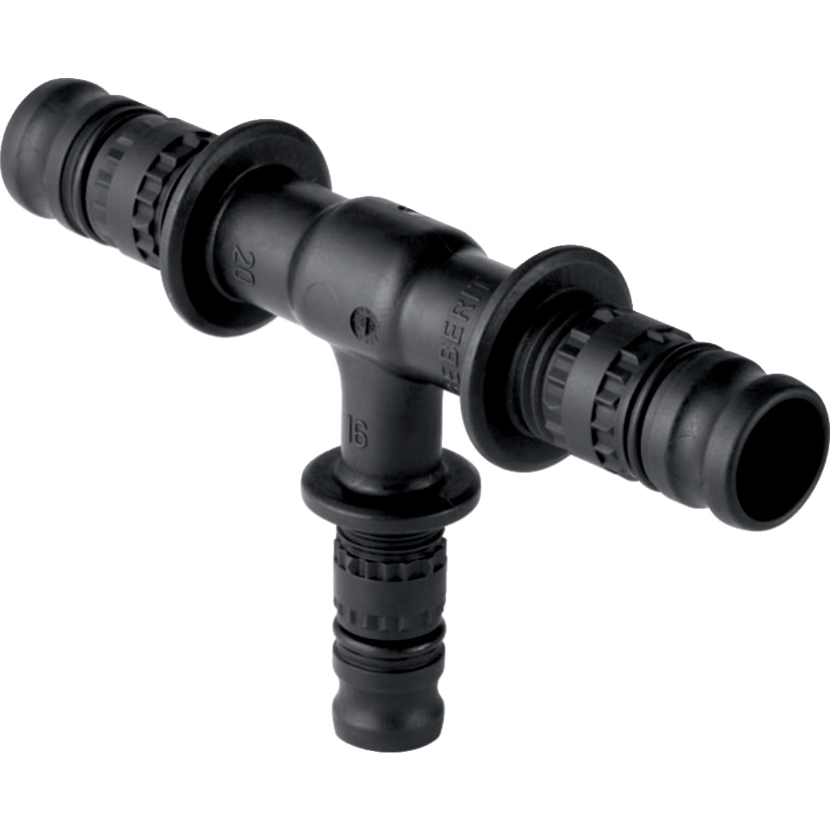 GEBERIT GE Mepla T-Stueck reduziert PVDF 90 Gr. d32 x 20 x 26mm – 624.314.00.5