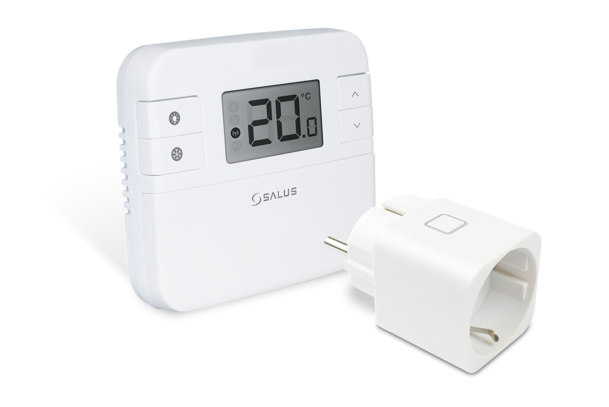SALUS Digitales Funk-Raumthermostat, Funk Empfänger Schukostecker, 16A – 110310
