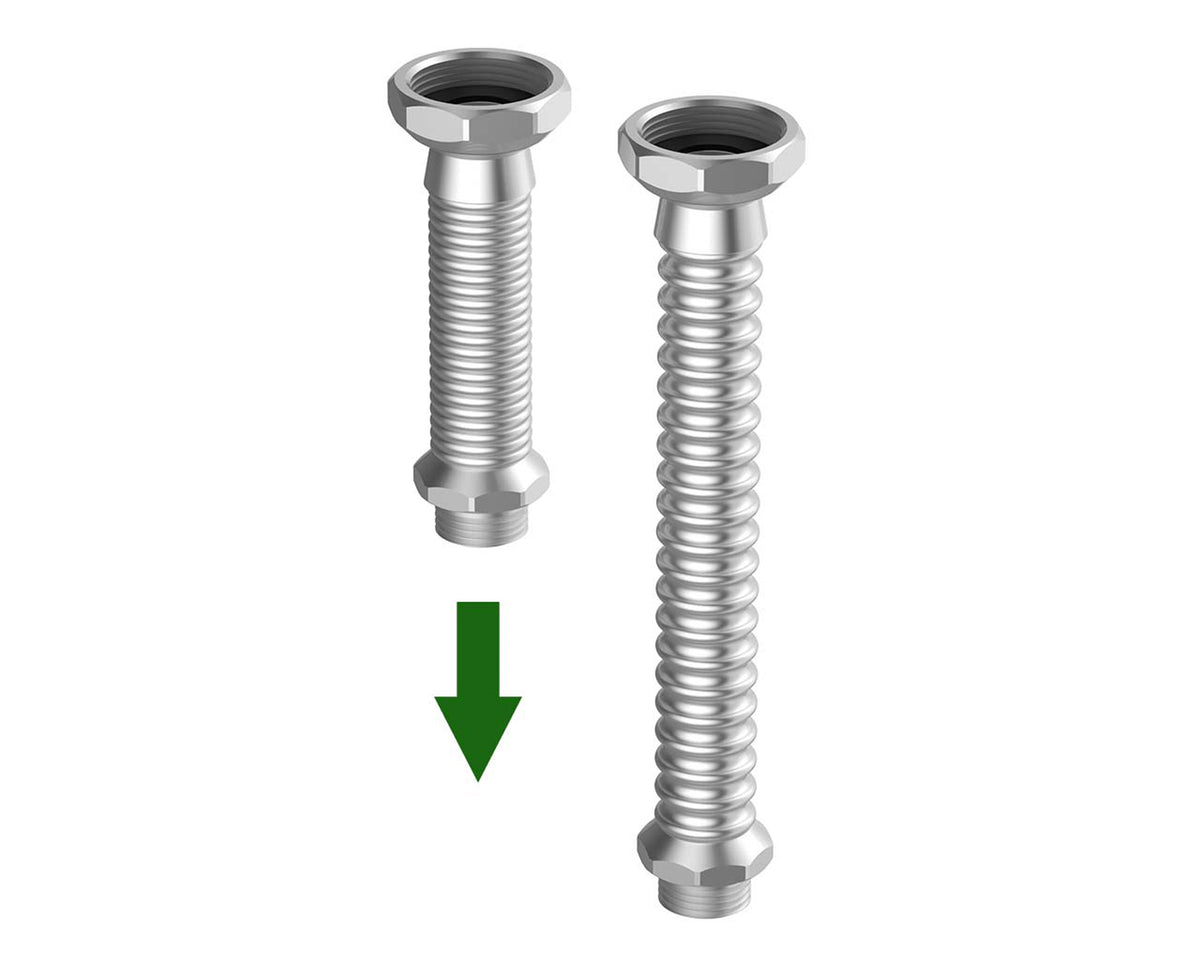 Alva Flex-Verbindungsrohr aus Edelstahl, DN25, L=80mm - ALVRE25.80