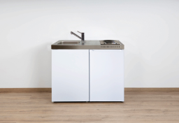 ALVA Sana 1.0 Miniküche Herdteil re. Becken links, Kühlschrank, 100x88x60cm - AQMKSA100.1R1