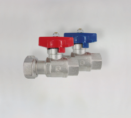 ALVA FBH Verteiler Kugelhahnset Durchg. 3/4"IG x 1" ÜWM