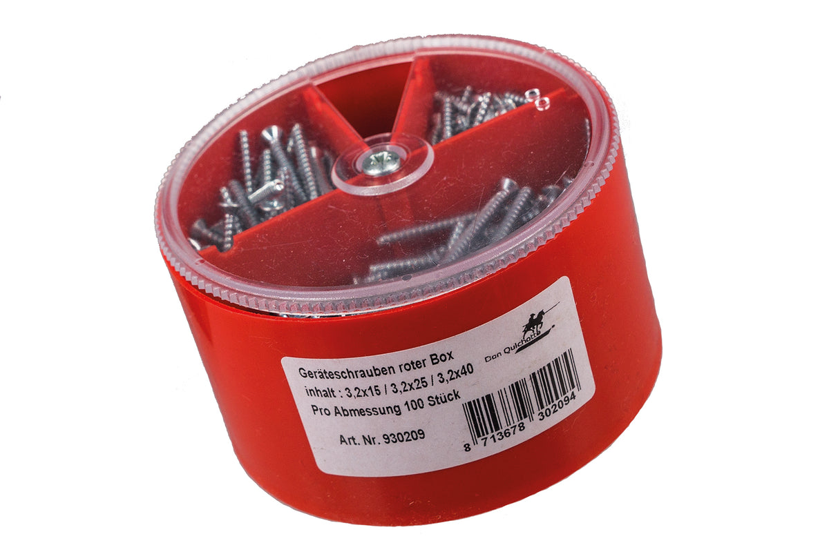 Alva Geräteschrauben, Dosenschrauben Senkkopf BOX mit je 100 Stk 3,2x15/25/40 mm, PZ1 - GS-BOX3.2X15-40KK