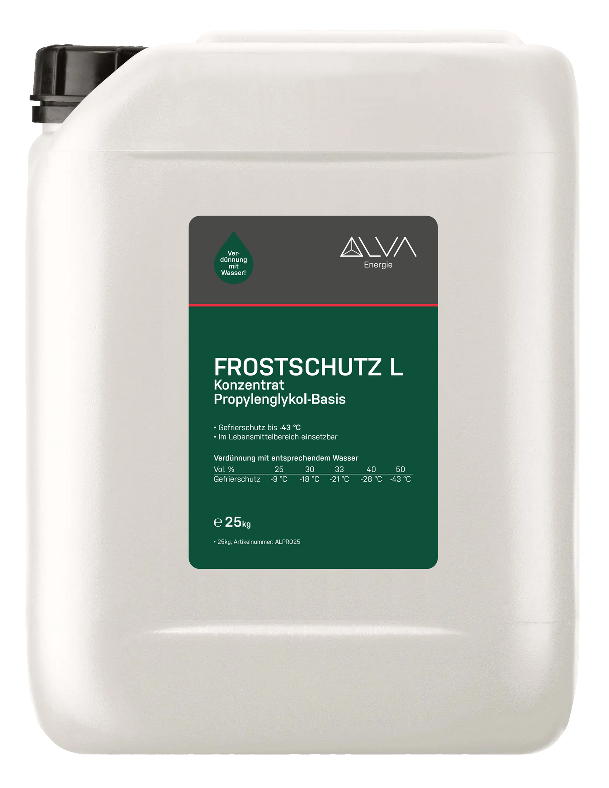 ALVA Frostschutz L Konzentrat, Propylenglykol-Basis, 25 kg