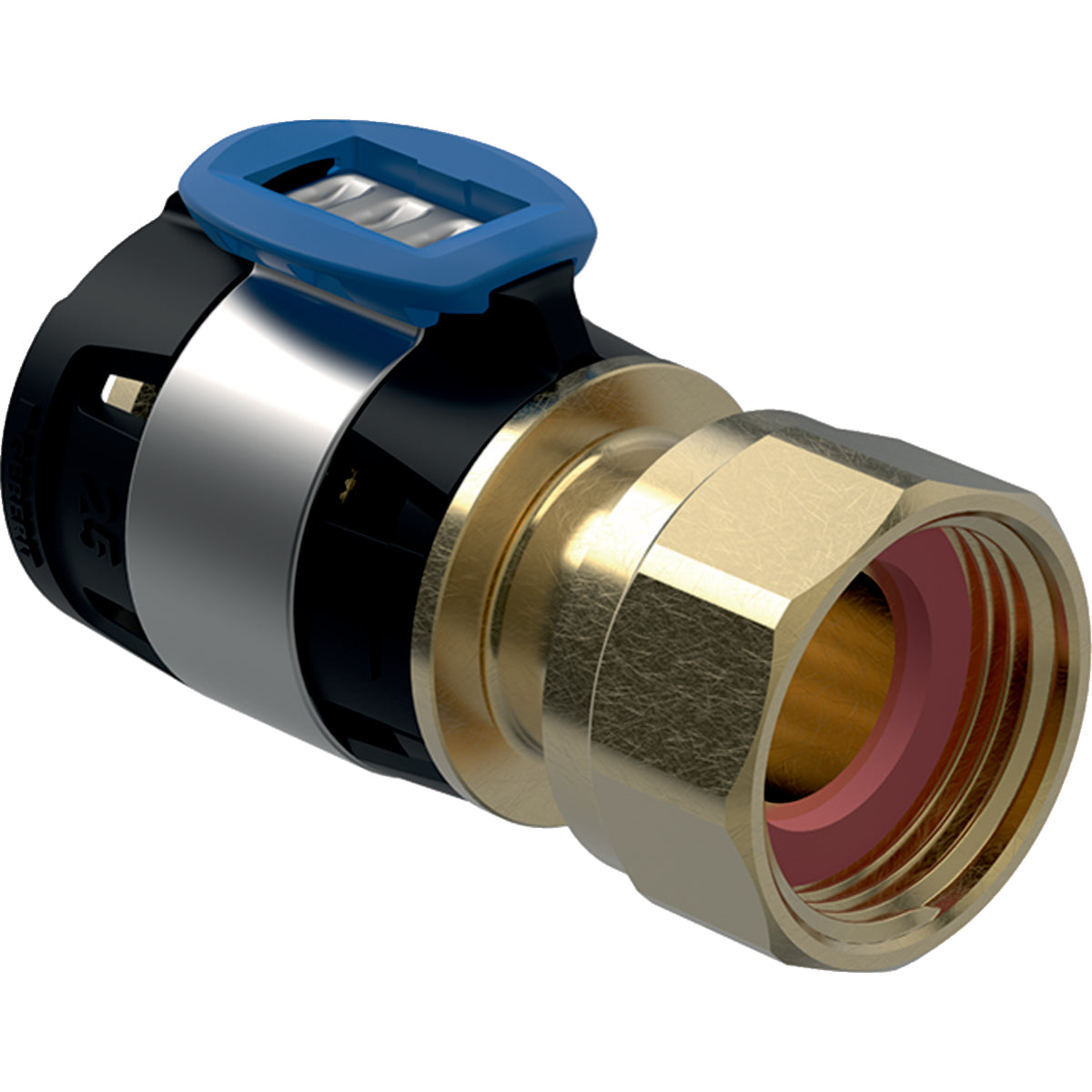 GEBERIT GE FlowFit Uebergang SiBr mit Ueberwurfmutter, d20mm x G3/4 – 620.641.00.1