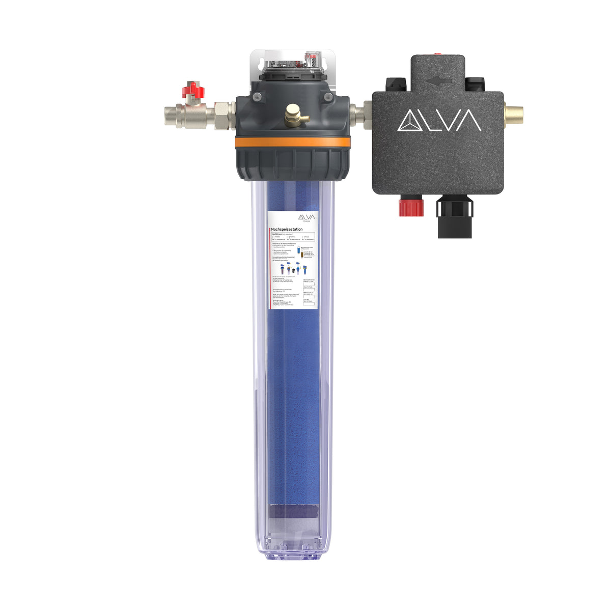 Alva Nachspeisestation MH20 kurze Bauw. mit Systemtrenner,Wasserzähler,Manometer - ALPHNSMH20N