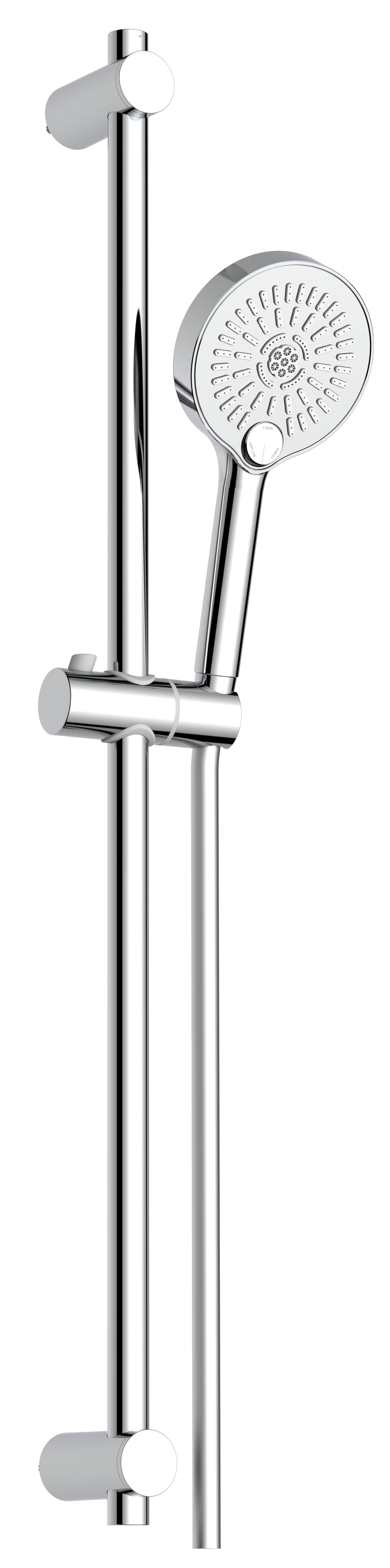 Alva Varia Brausestangenset 90cm verstb. Wandbf., HB 3-fach, BS 150cm, Chrom - AQARVABS90V5