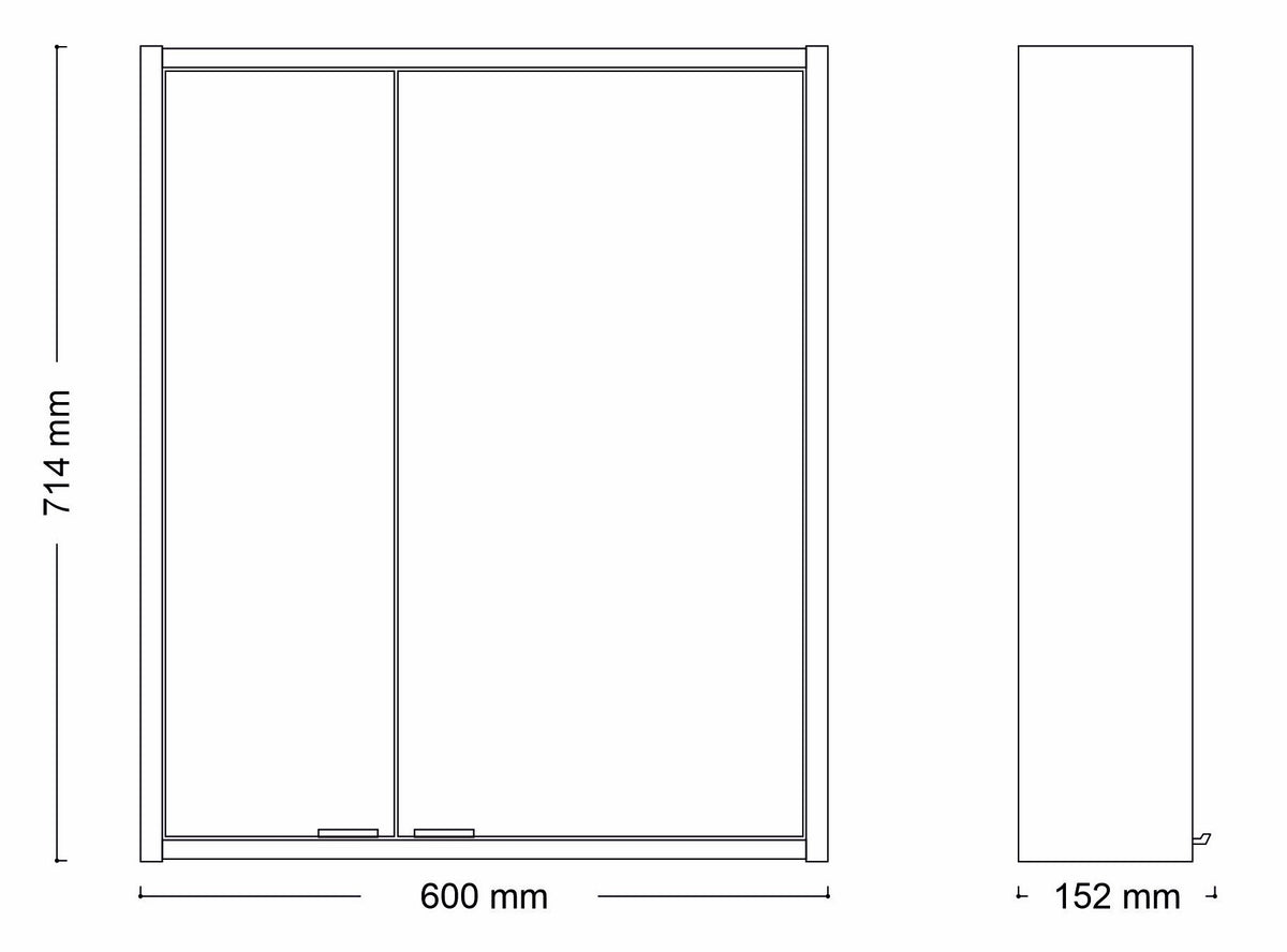 Alva Varia Spiegelschrank 60x71,4x15,2cm, LED-Lightstrip, Weiß - AQBMVASPS12