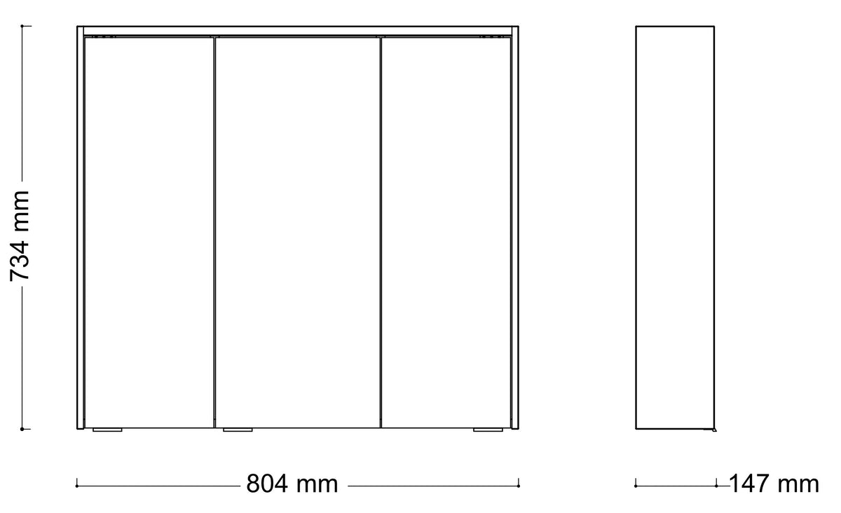 Alva Varia Spiegelschrank 80,4x73,4x14,7cm, LED-Lightstrip, Weiß - AQBMVASPS13