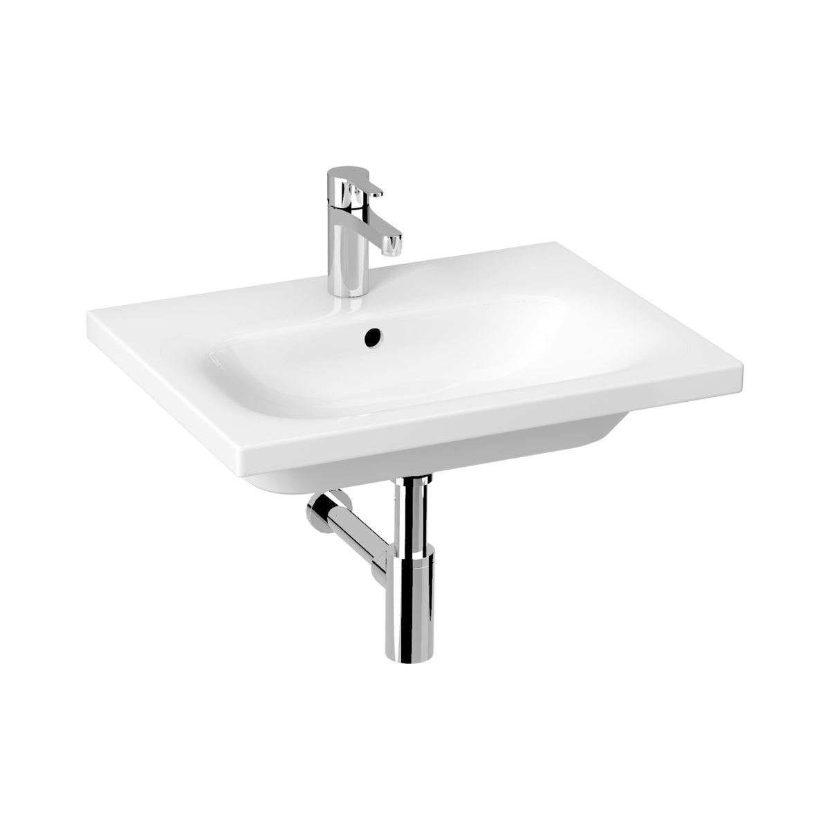 Alva Idea 1.0 Waschtisch 60x45cm, mit Hahnloch, Weiß - AQKEIDWT60.1