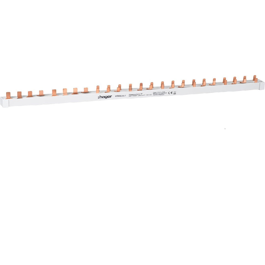 HAGER Stiftschiene 2x3P+N+16x1P+N(1PLE) 10mm² – KB663ST