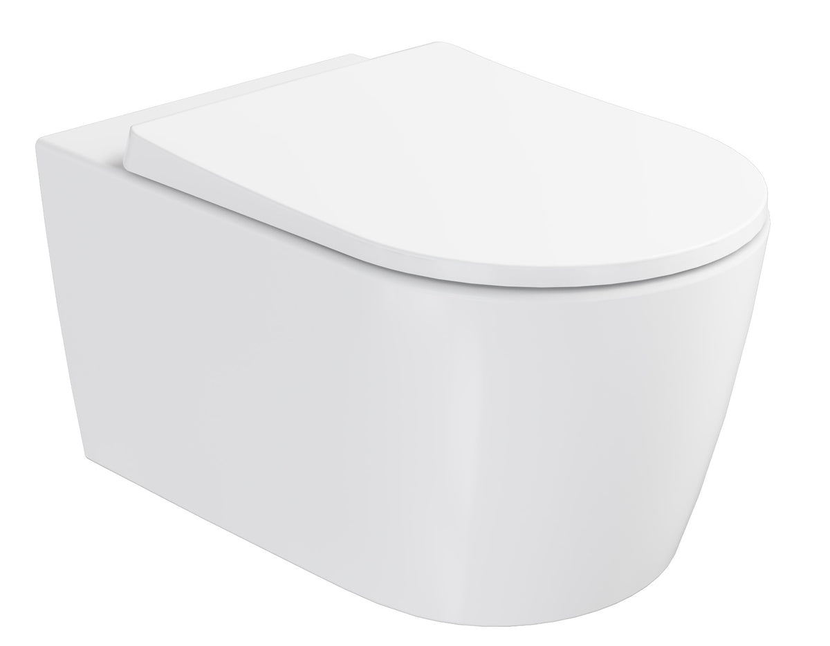 Alva Aura Wand-WC Tiefspüler runde Form spülrandlos, Clean-Besch., Weiß - AQKEAUWWCTRS