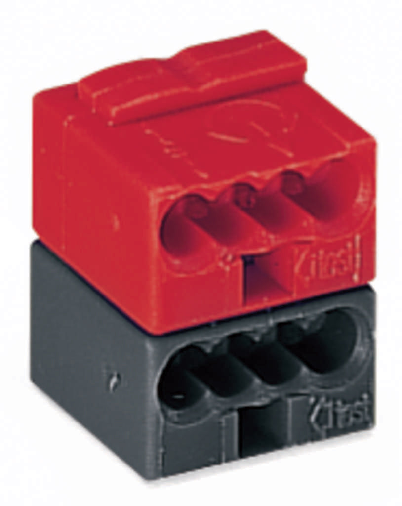 WAGO KNX/EIB Steckverbinderklemme 2x4-polig max. 0,8 mm², dunkelgrau/rot – 243-211