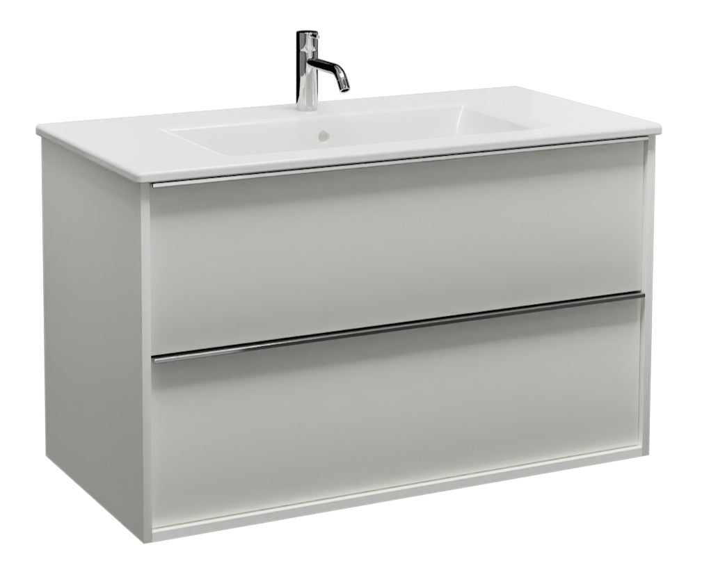 Alva Pura 1.0 Unterschrank m. Keramik-WT 2 Auszüge, 102x62x49cm, Weiß Matt - AQBMPUWTUSK3WM