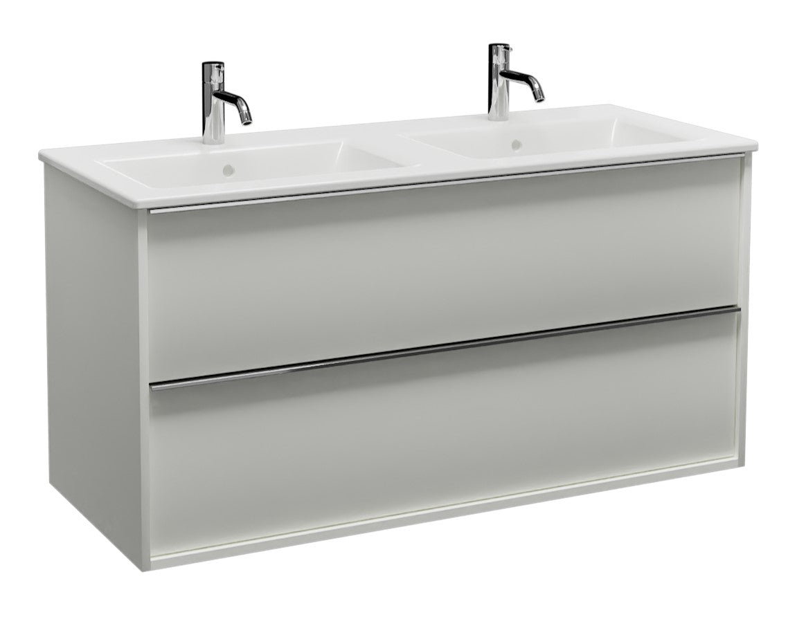 Alva Pura 1.0 Unterschrank m.Keramik-DWT 2 Auszüge, 122x62x49cm, Weiß Matt - AQBMPUWTUSK4WM