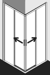 ALVA Juna Eckeinstiegshälfte re. bodenfrei, 88,5-91/200cm,Sil.HGL,ESG Cl