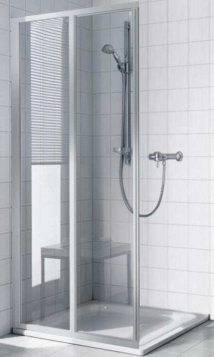 KERMI DUSCHDESIGN Kermi Ibiza 2000 Eckeinstiegteil 80x200cm silber Gl. ESG A – I2ED2080201AK