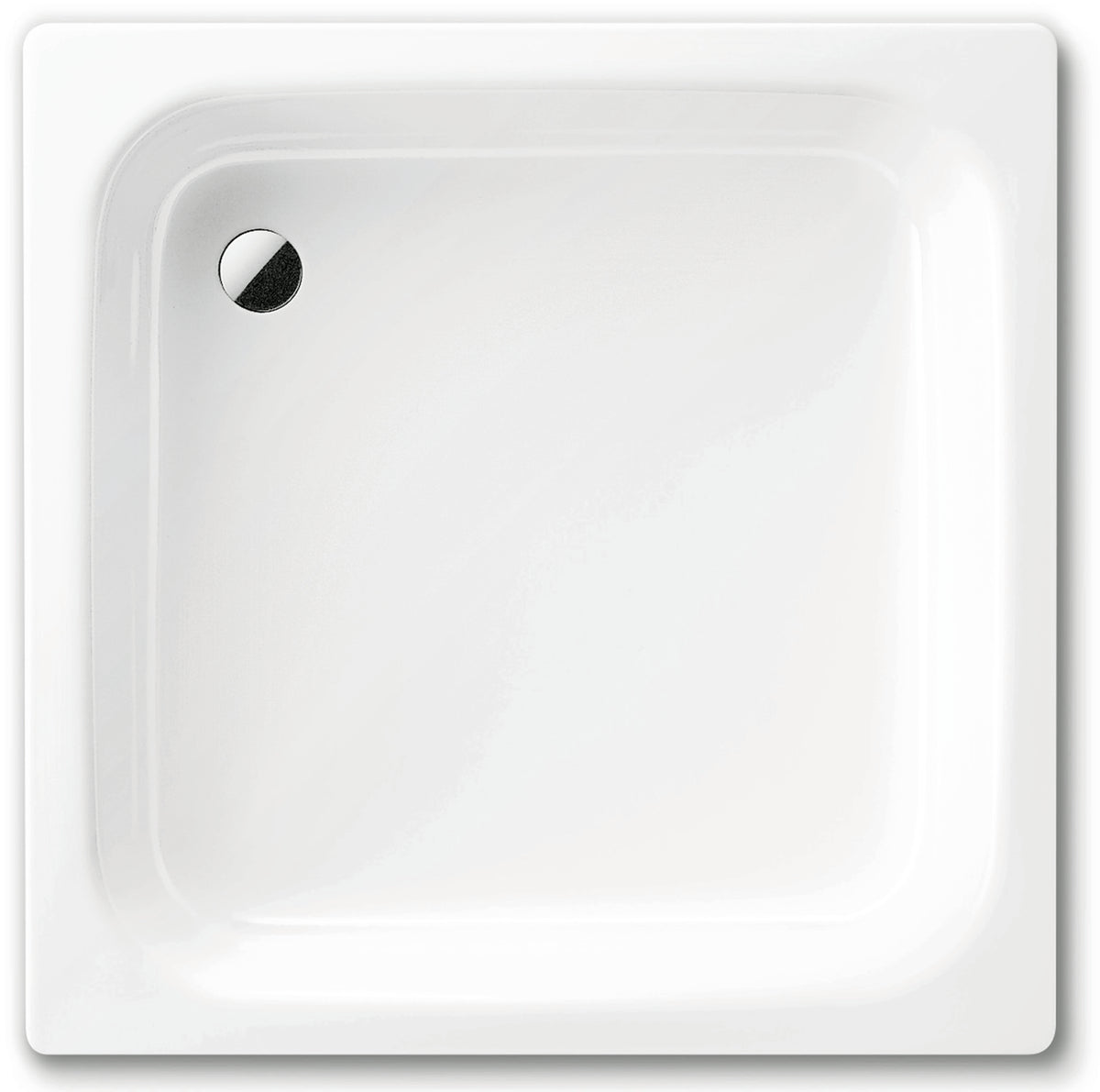 Alva Forta Stahlemail Brausetasse 90x90x14cm, schweres Mod., Weiß oh.Füsse - AQBTFOBT90S