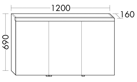 Alva Prima Spiegelschrank, Korpus verspiegelt, 120x69x16cm,LED-Beleuchtung - AQBMPRSPS4