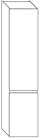 ALVA Viva Hochschrank mit 2 Türen links, 40x176x32cm, Weiß - AQBMVIHS1LW