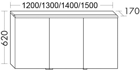 Alva Viva Spiegelschrank, re.,Korp. verspiegelt, 130x62x17cm,LED-Aufsatzleu. - AQBMVISPS7R