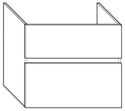ALVA Viva Unterschrank für WT 1 2 Auszüge, 70x60x48cm, Weiß