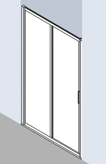 Alva Juna Schiebetür 2-tl. Festf. links, 120/200cm, Silber HGL, ESG Clean - AQDUJUST120L