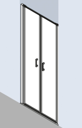 ALVA Juna Pendeltür 2-teilig 100/200cm, Silber Hochglanz, ESG Clean