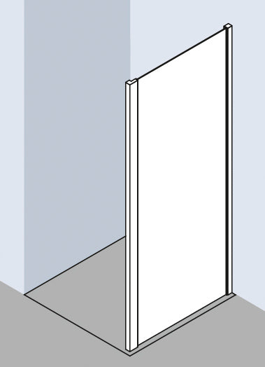 Alva Juna Seitenwand 77-82/200cm, Silber HGL, ESG Clean - AQDUJUSWSP80