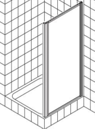 ALVA Una Seitenwand 80/190cm, Silber, Glas ESG Clean