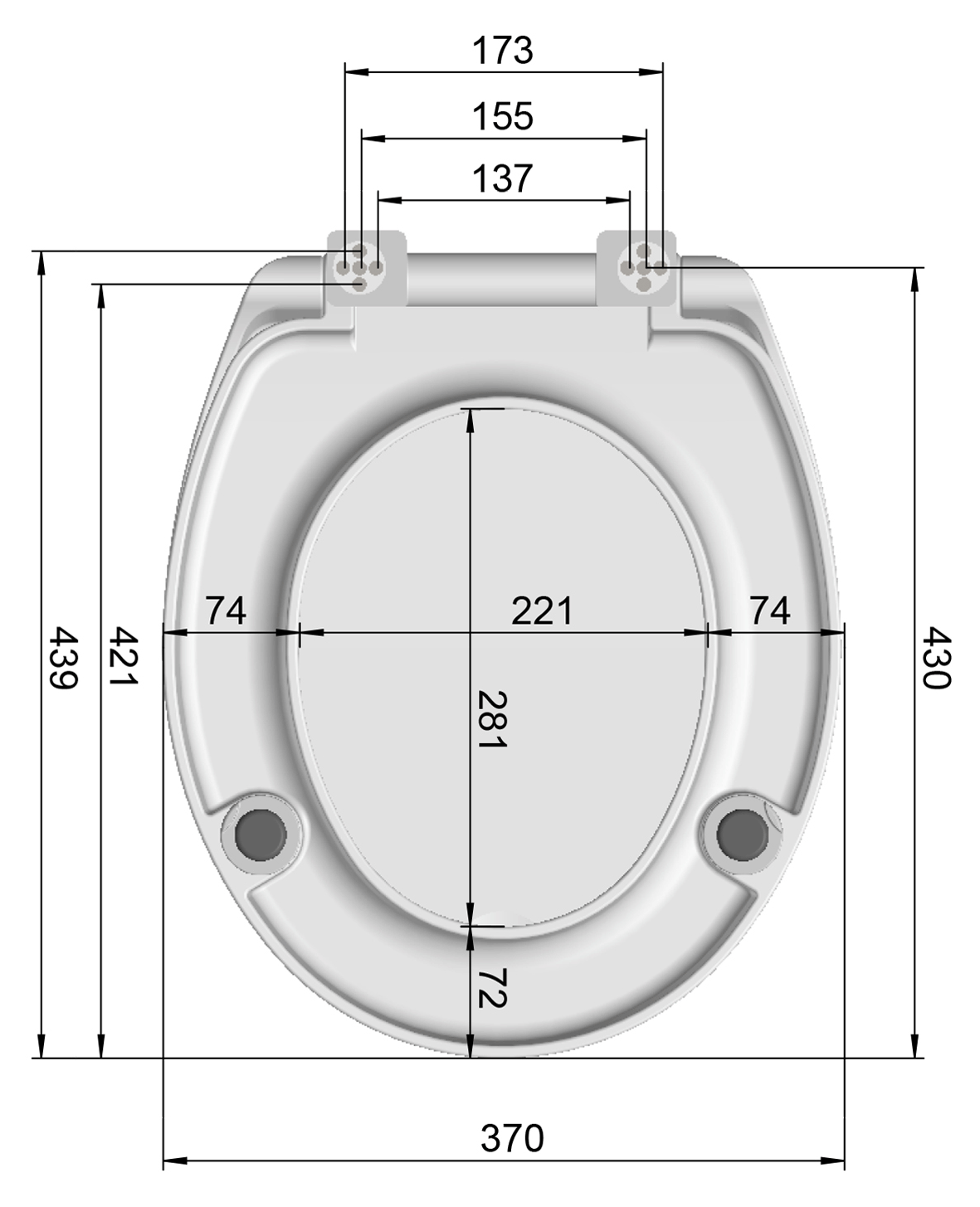 Alva Varia WC-Sitz mit Sitzerhöhung 5cm, Absenkautom., Edelstahlscharn.,Weiß - AQWCSSH