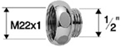 Alva Varia Reduktion Messing verchromt M22 x 1 x 1/2" - AQARVARE22.1/2