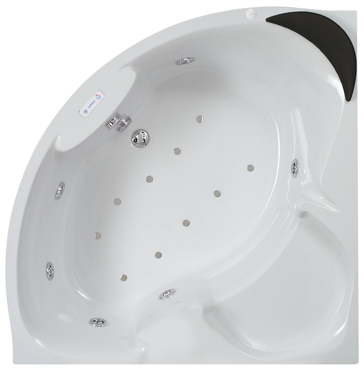 ALVA Spa Whirlwanne Eck-Duo 140x140cm, System Plus, Weiß
