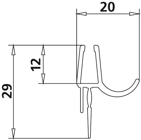 Alva Juna 2 Dichtleisten waagr. Dachrinnenform, 550mm, f. Pendelt. 2tlg. - AQDUJU2534774