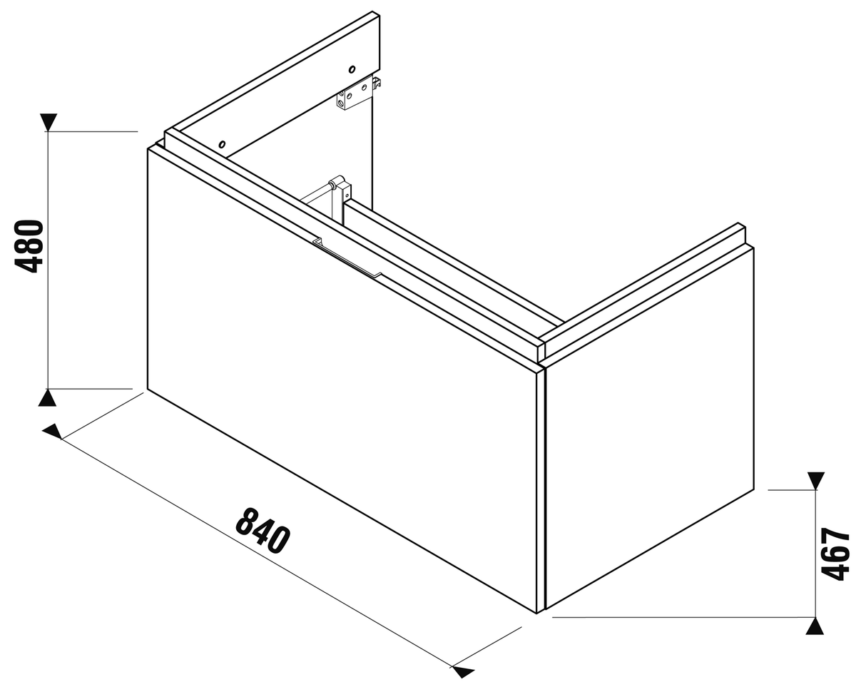 Alva Amoa Unterschrank für WT AQKEIDWT85, 1 Ausz., 84x48x46,7cm, Weiß - AQBMAMUS7W