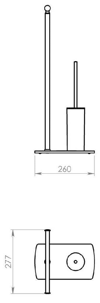 Alva Varia Kombi-WC-Bürstengarnitur Standfuß rechteckig, Schwarz Matt - AQASVAKBG3S